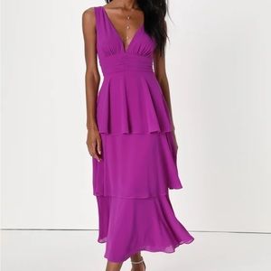NWT Lulu’s Purple tiered Dress
